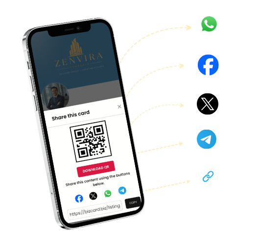 Share your card via social media