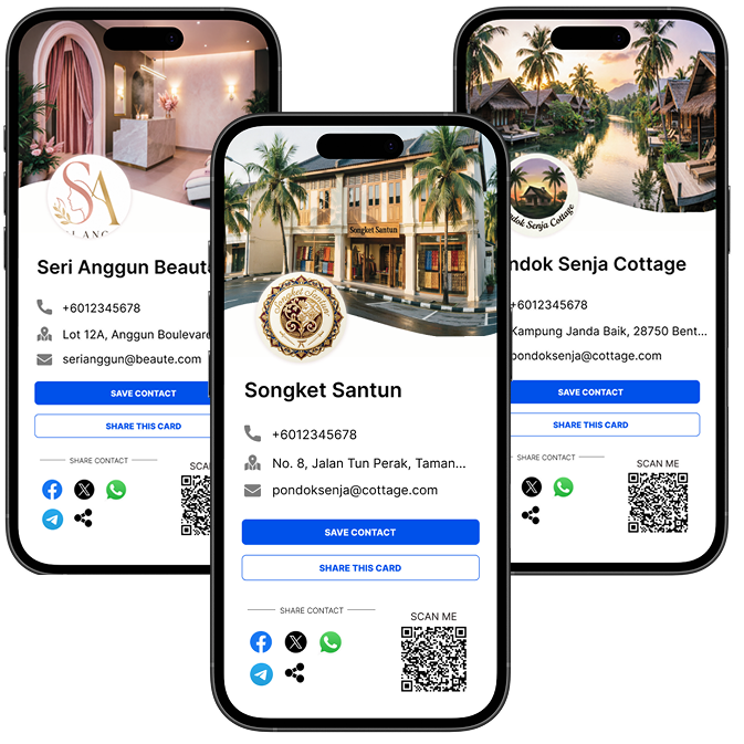 BizXplore digital business card examples